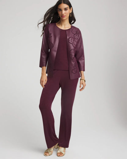 Travelers™ Collection Faux Leather Embroidered Jacket - Chico's