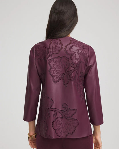 Travelers™ Collection Faux Leather Embroidered Jacket - Chico's