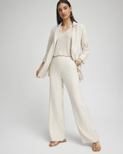 Linen Blend Stretch Stripe Blazer - Chico's