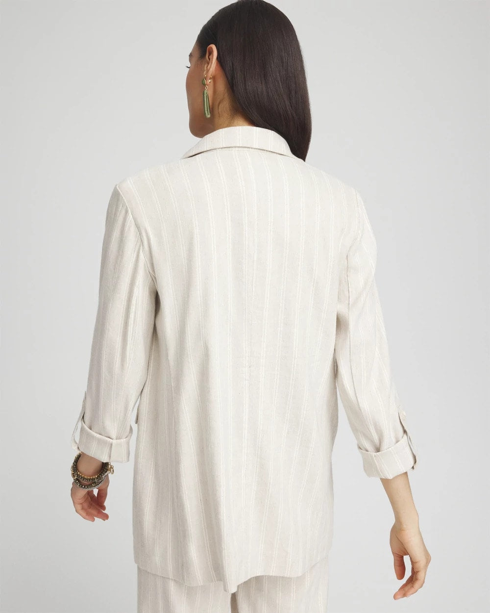 Linen Blend Stretch Stripe Blazer - Chico's