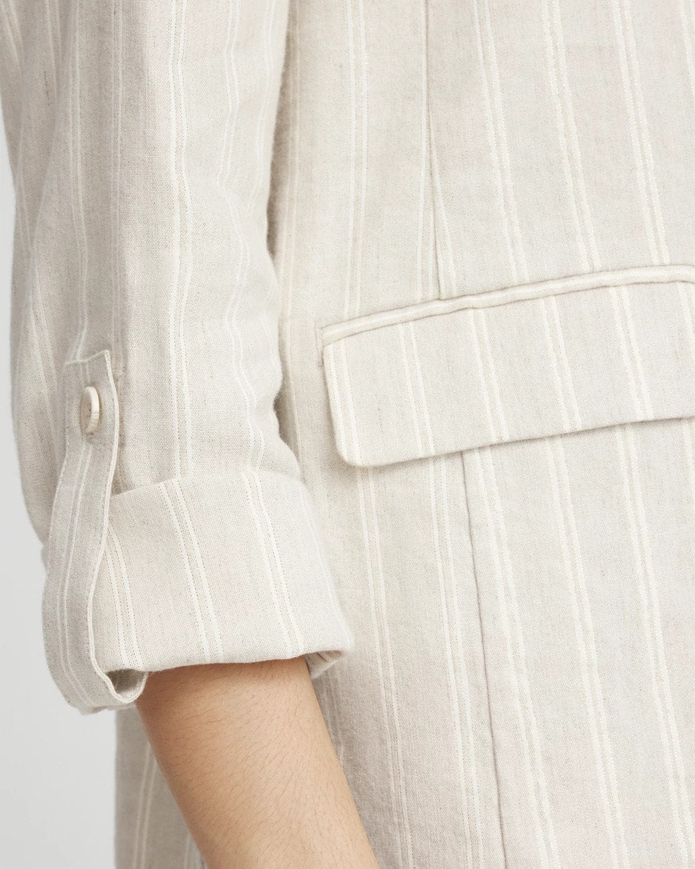 Linen Blend Stretch Stripe Blazer - Chico's