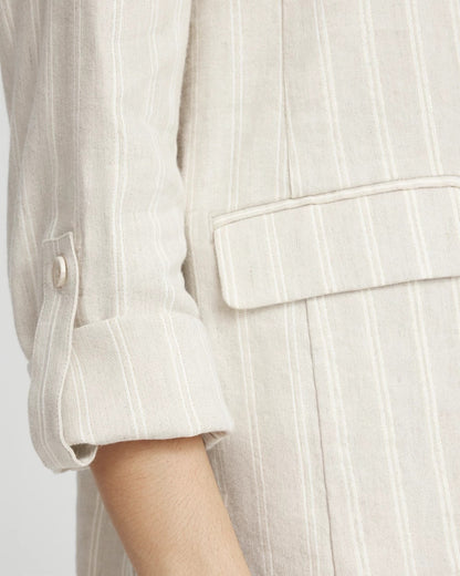Linen Blend Stretch Stripe Blazer - Chico's