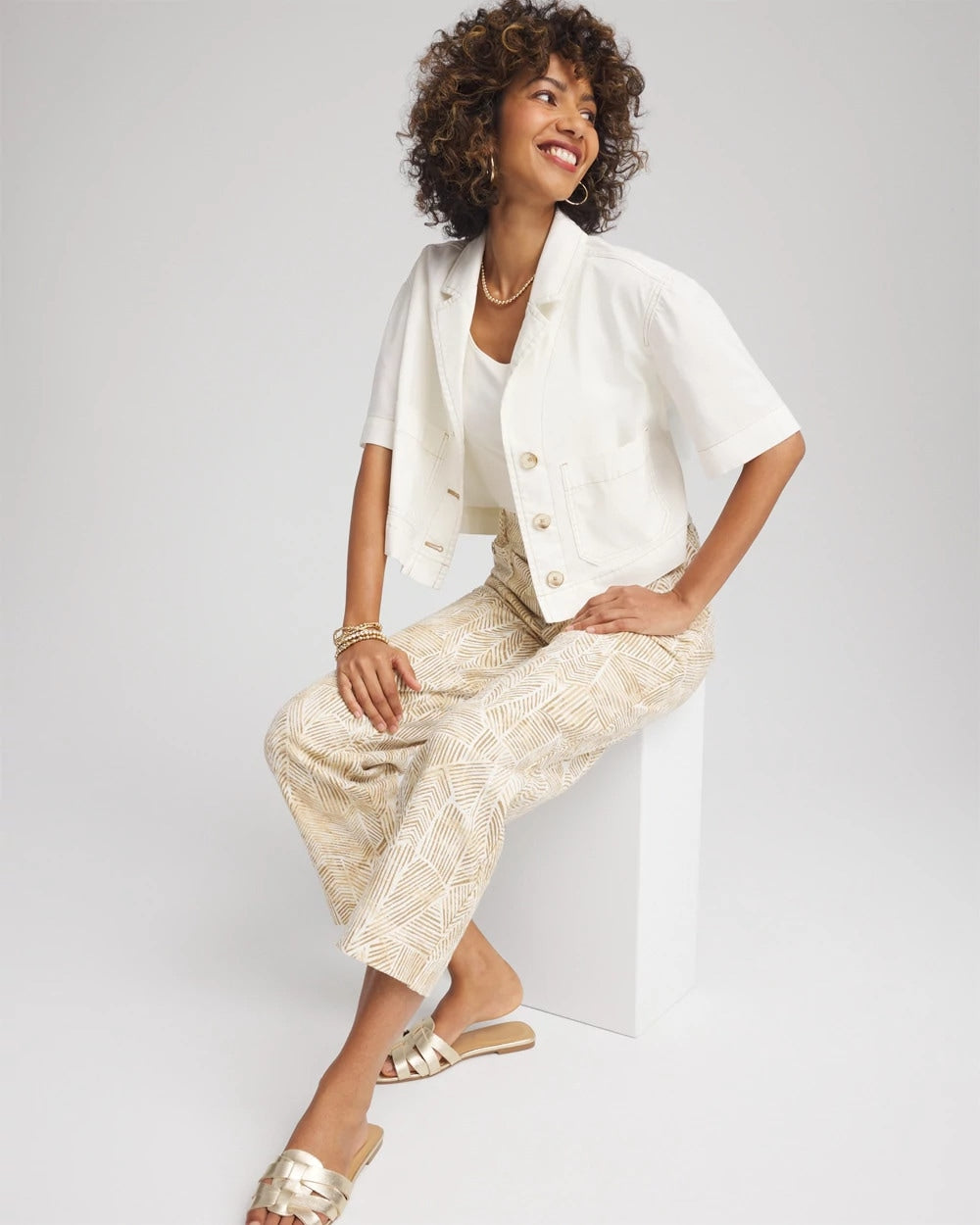Soft-Stretch Short Cotton Shacket - Chico's