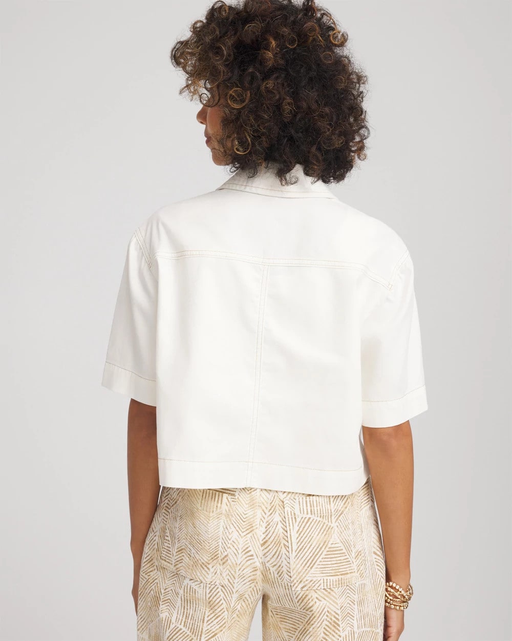 Soft-Stretch Short Cotton Shacket - Chico's