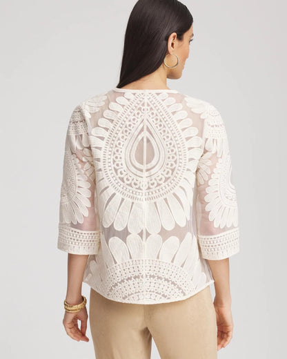 Travelers™ Collection Embroidered 3/4 Sleeve Jacket - Chico's