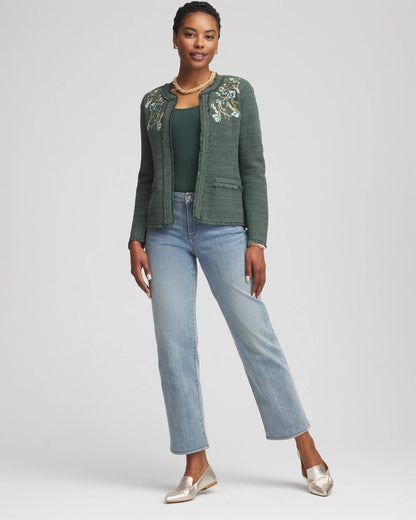 Embroidered Cotton-Blend Jacket - Chico's