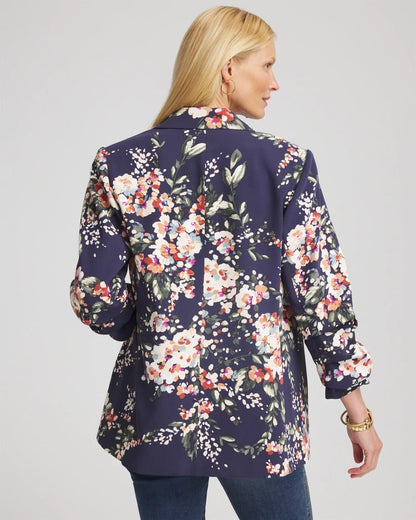 Floral Ruched Sleeve Blazer - Chico's
