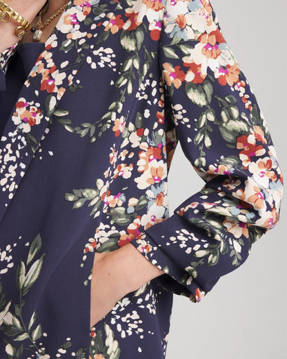 Floral Ruched Sleeve Blazer - Chico's