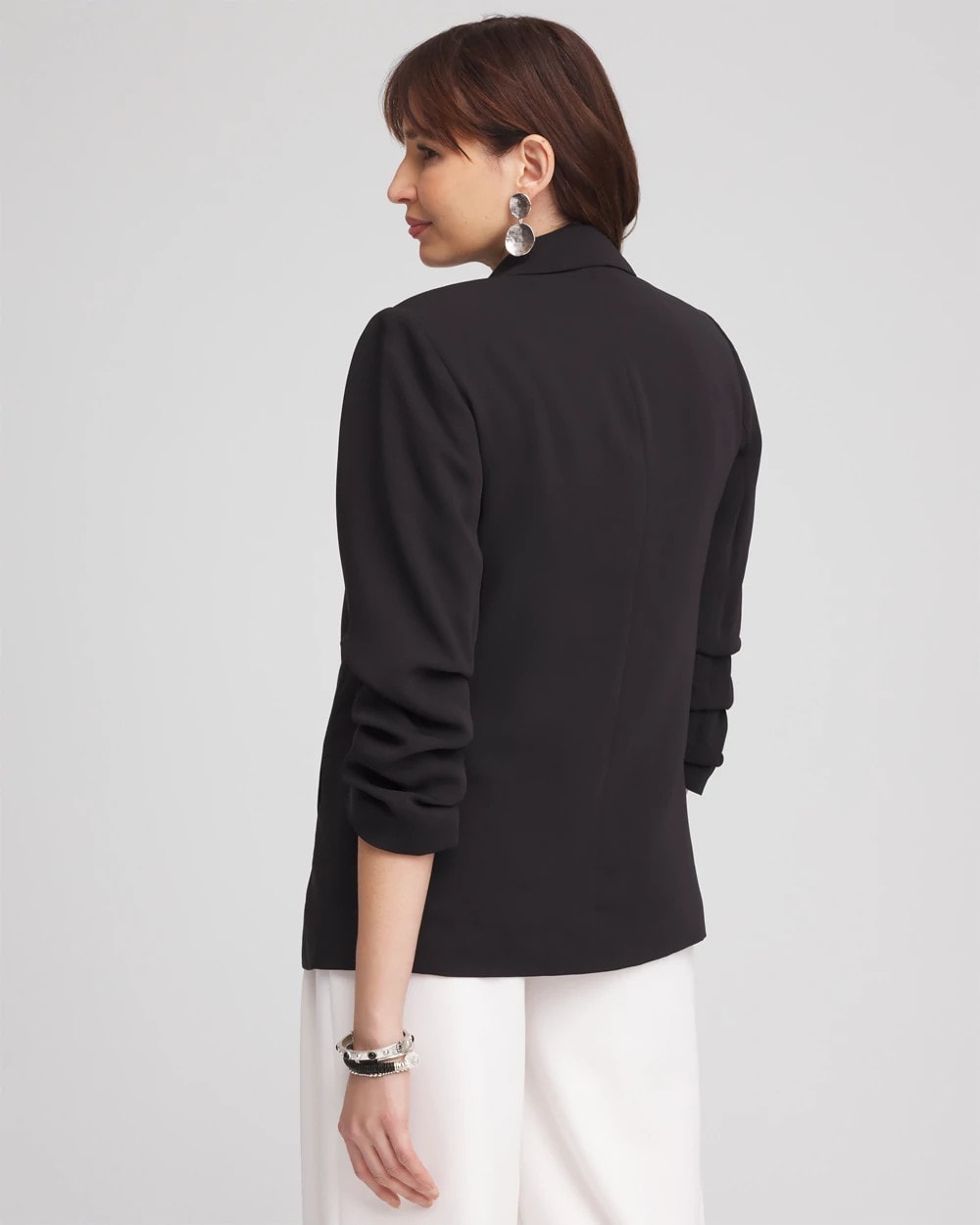 Notched-Lapel Ruched Sleeve Blazer - Chico's