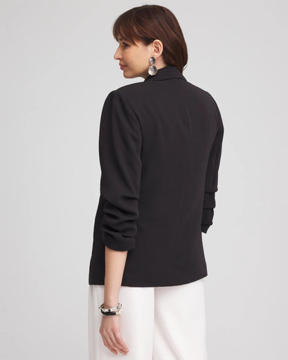 Notched-Lapel Ruched Sleeve Blazer - Chico's