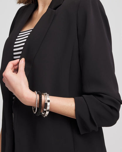 Notched-Lapel Ruched Sleeve Blazer - Chico's