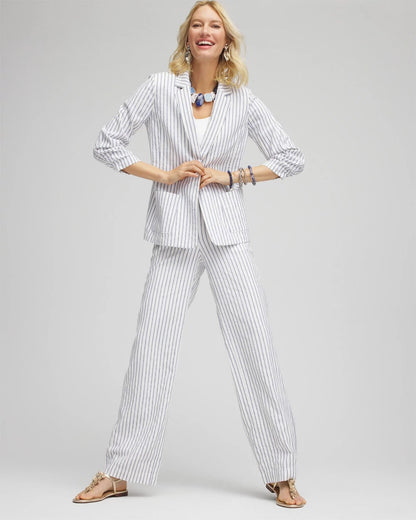 Striped Linen Stretch Blazer - Chico's