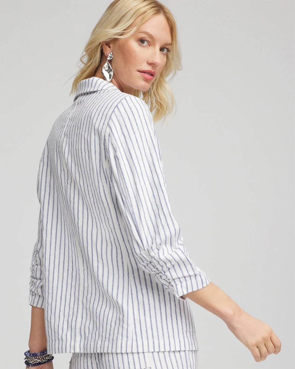 Striped Linen Stretch Blazer - Chico's