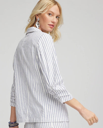 Striped Linen Stretch Blazer - Chico's