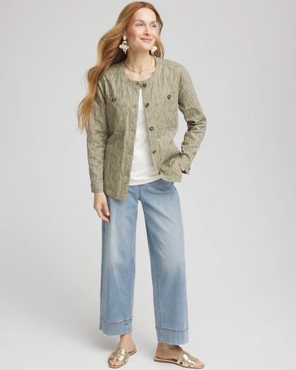 Jacquard Gauze Belted Field Jacket - Chico's