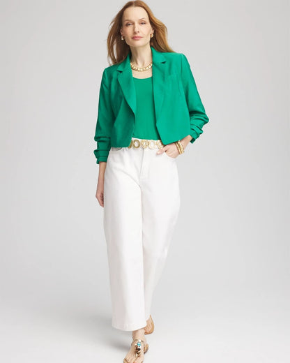 Cropped Ruched Sleeve Blazer - Chico's