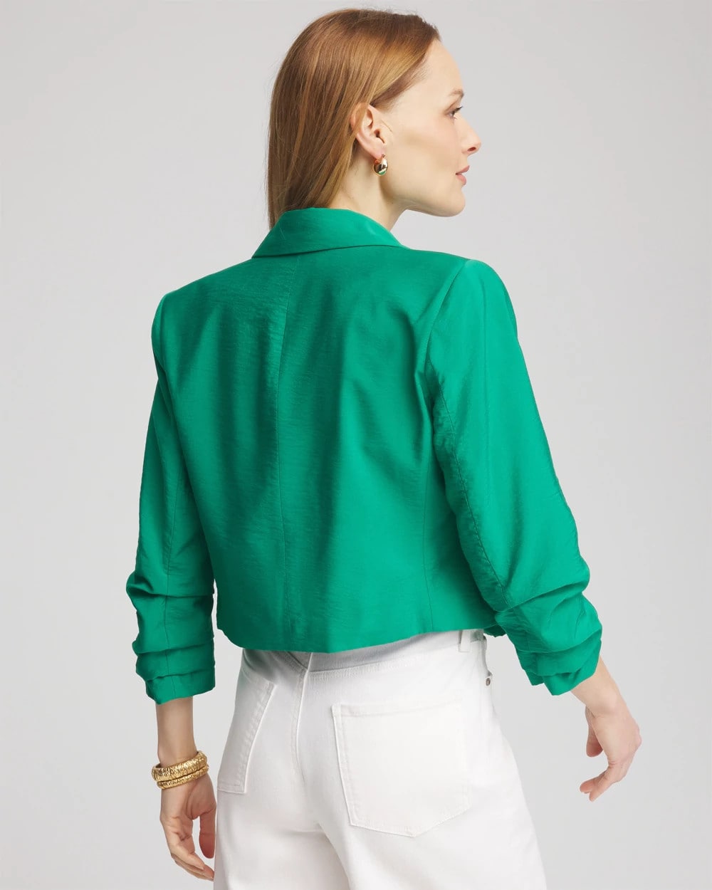 Cropped Ruched Sleeve Blazer - Chico's