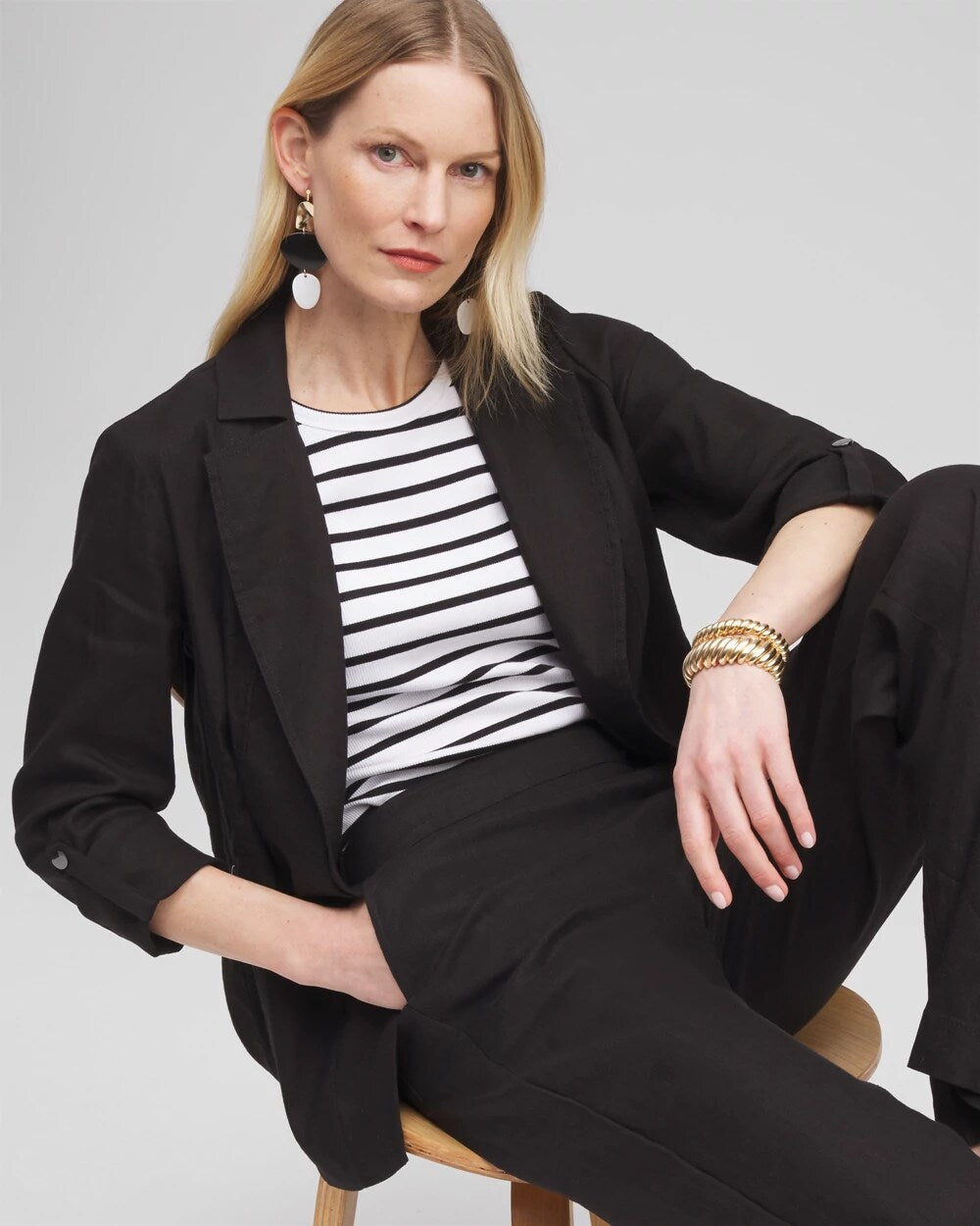 Linen Blend Stretch Blazer - Chico's