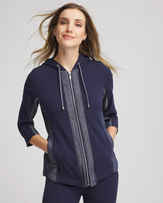 Zenergy® French Terry & Chambray Jacket - Chico's