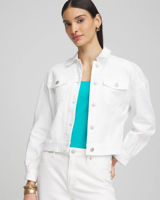 Embroidered Relaxed Denim Jacket - Chico's