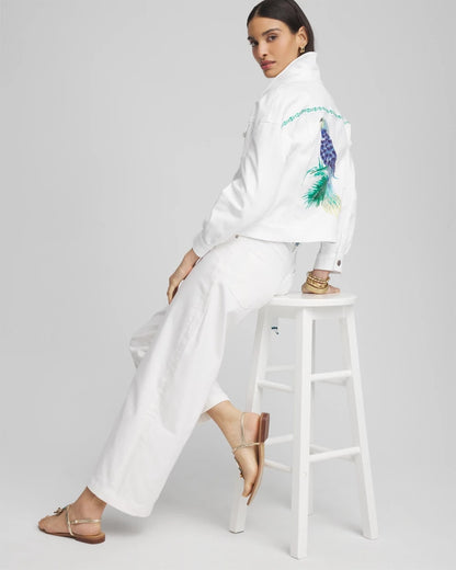 Embroidered Relaxed Denim Jacket - Chico's