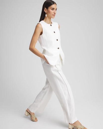 Linen Button-Front Shirt Vest - Chico's