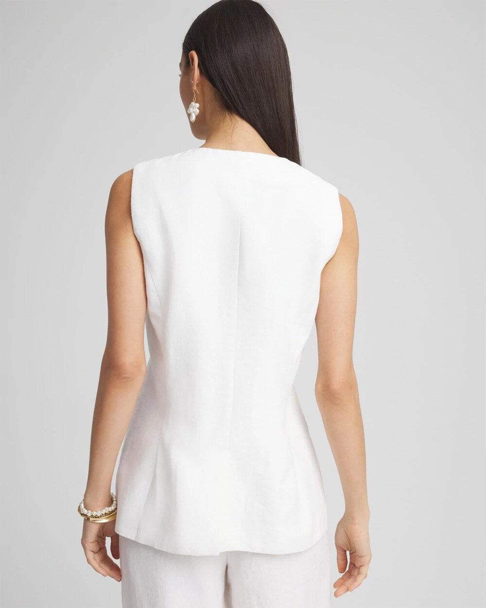 Linen Button-Front Shirt Vest - Chico's