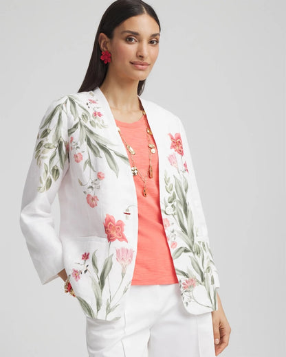 Floral Linen Non-Stretch Blazer - Chico's