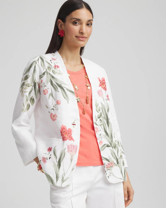 Floral Linen Non-Stretch Blazer - Chico's
