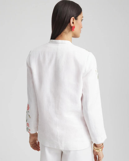 Floral Linen Non-Stretch Blazer - Chico's