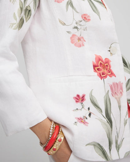 Floral Linen Non-Stretch Blazer - Chico's