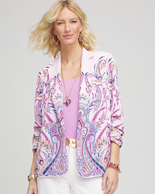 Ruched Sleeve Paisley Blazer - Chico's