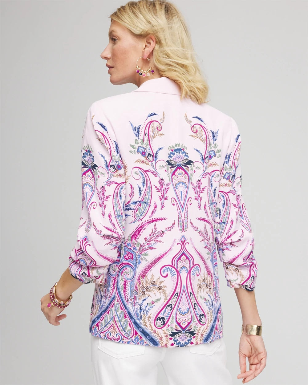 Ruched Sleeve Paisley Blazer - Chico's
