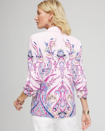 Ruched Sleeve Paisley Blazer - Chico's