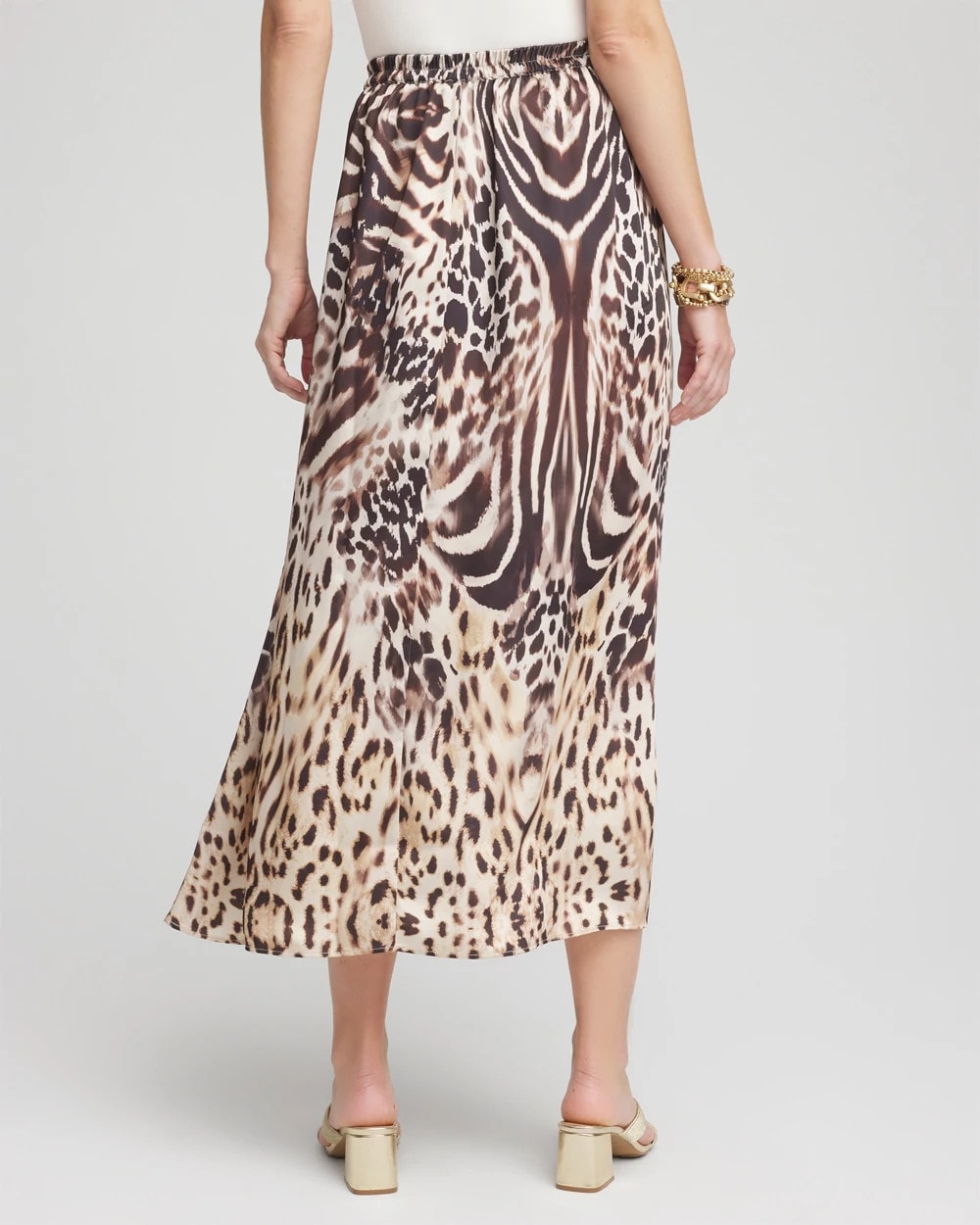 Animal Bengal Marks Faux Satin Skirt - Chico's