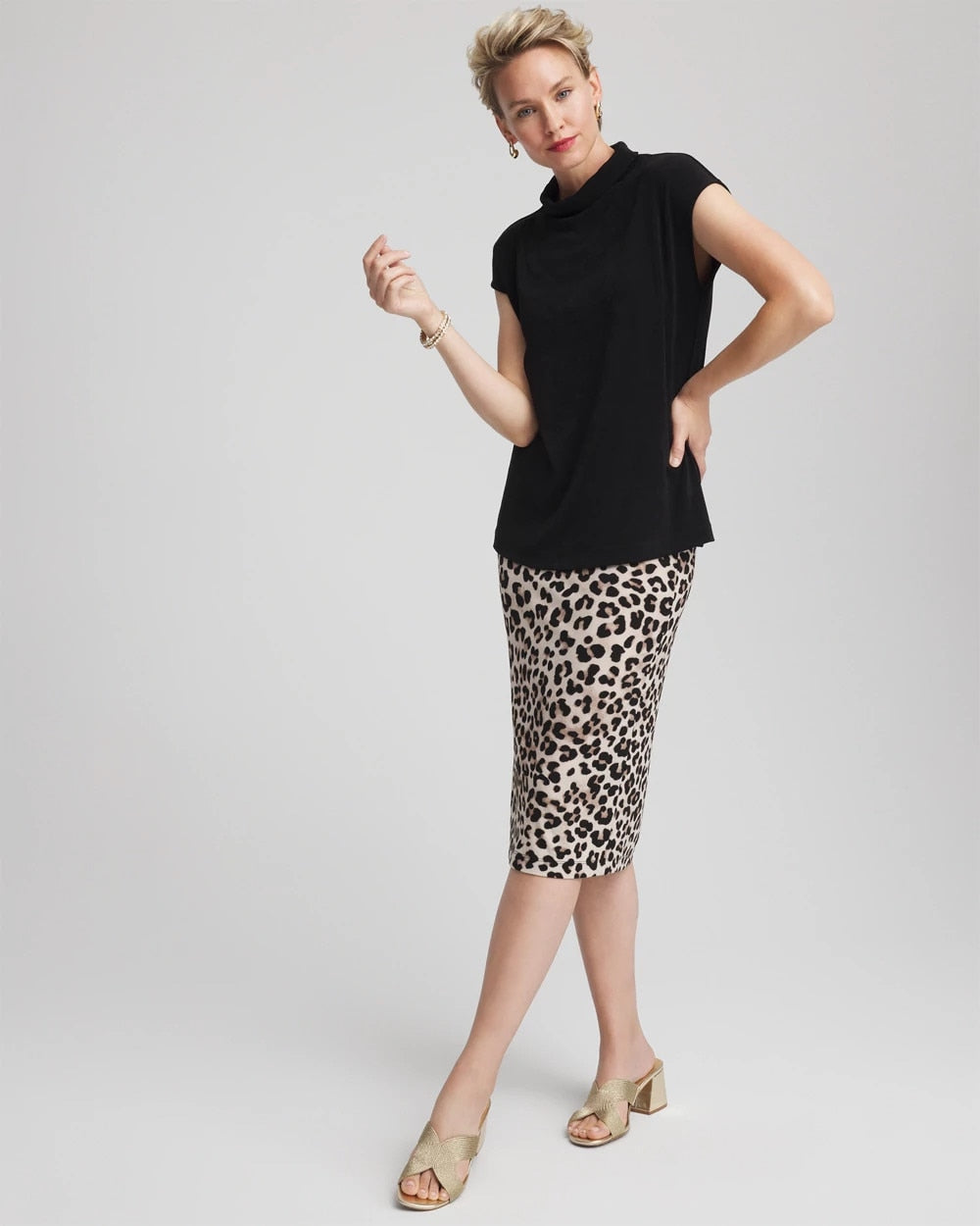 Travelers™ No Tummy Animal-Print Pencil Skirt - Chico's