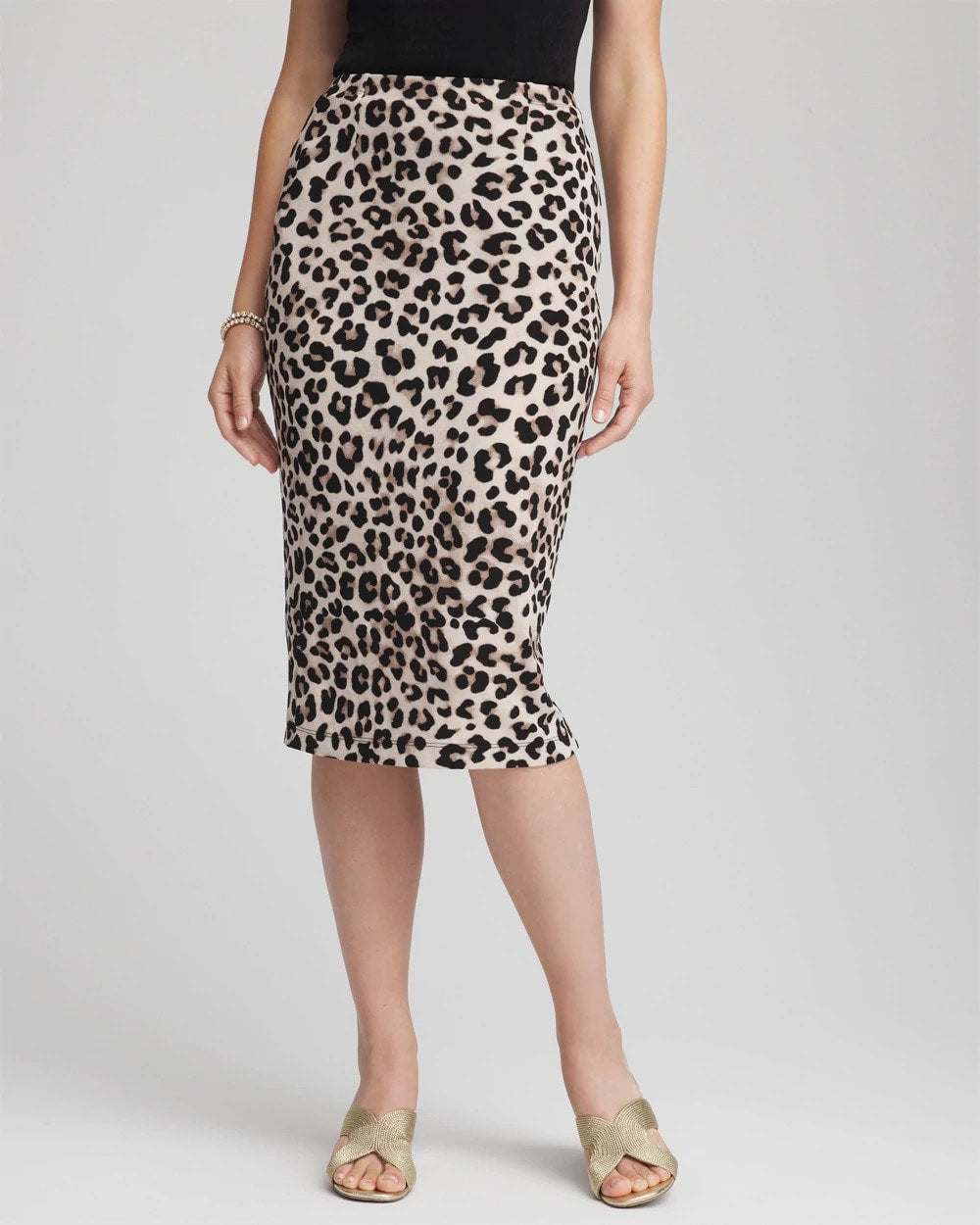 Travelers™ No Tummy Animal-Print Pencil Skirt - Chico's