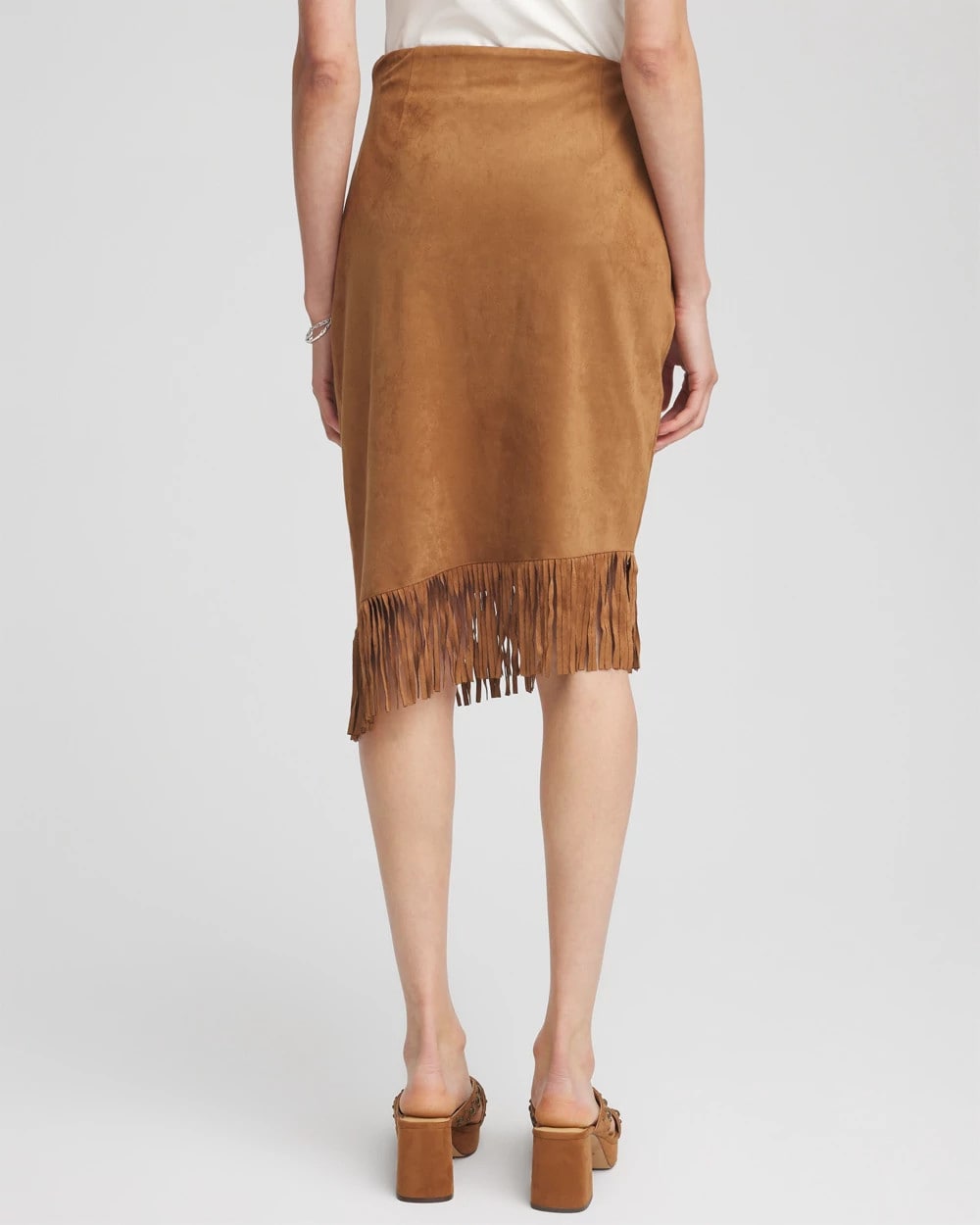 Suede Fringed Asymmetrical Skirt - Chico's