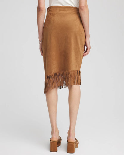 Suede Fringed Asymmetrical Skirt - Chico's