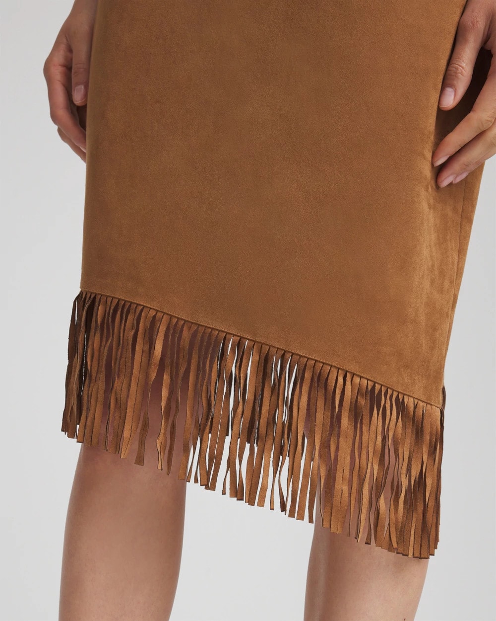 Suede Fringed Asymmetrical Skirt - Chico's