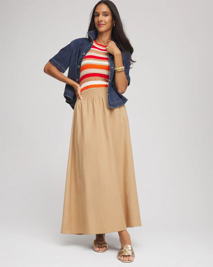 Smocked Pull-On Midi Skirt - Chico's