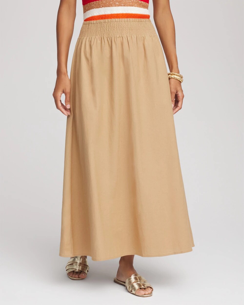 Smocked Pull-On Midi Skirt - Chico's