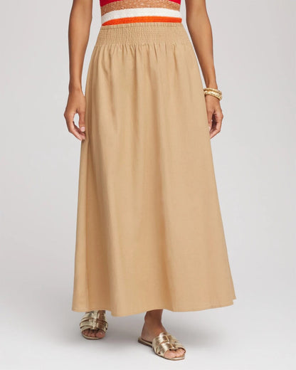 Smocked Pull-On Midi Skirt - Chico's