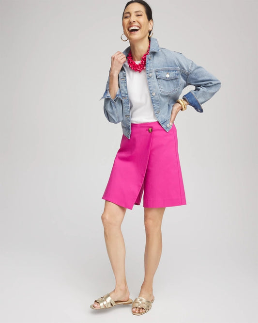 Brigitte™ Pull-On Asymmetrical Wrap Skort - Chico's