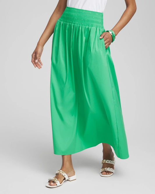 Poplin Smocked Waist Skirt - Chico's