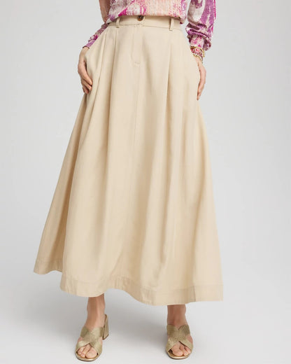 Pleated A-Line Midi Skirt - Chico's