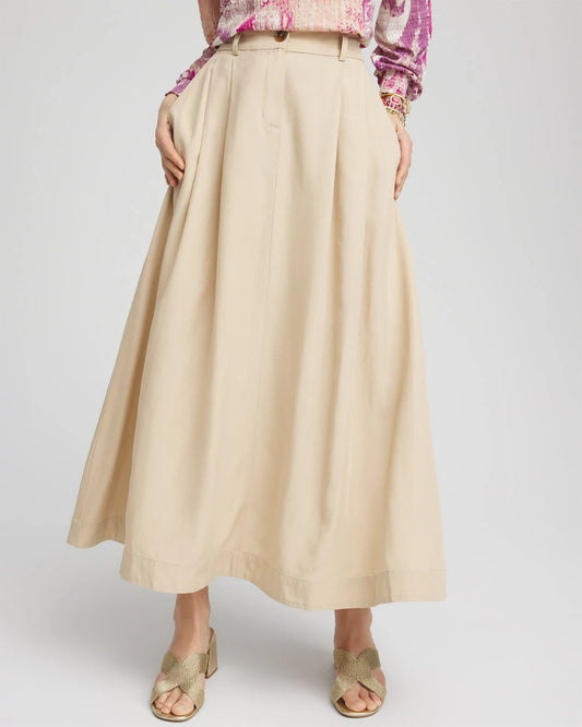 Pleated A-Line Midi Skirt - Chico's