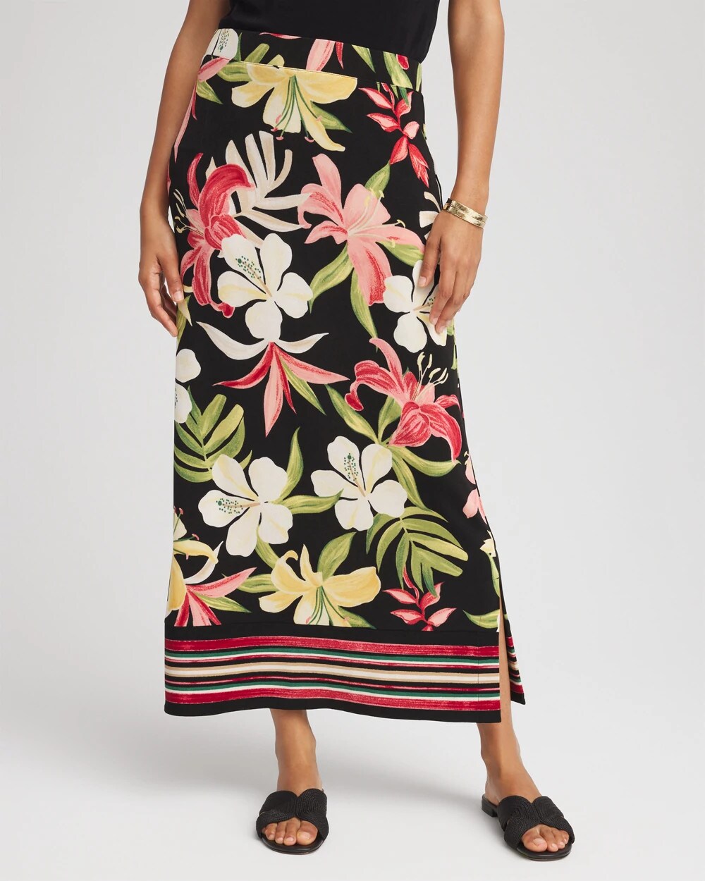 Travelers™ Tropical-Lily Midi Skirt - Chico's