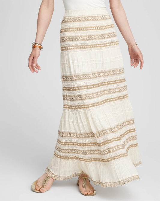 Crochet Gauze Trim Skirt - Chico's