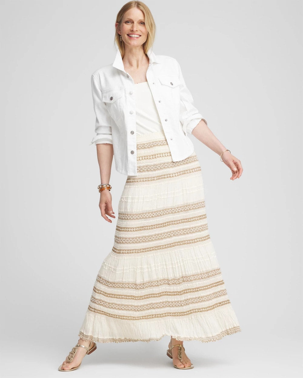 Crochet Gauze Trim Skirt - Chico's